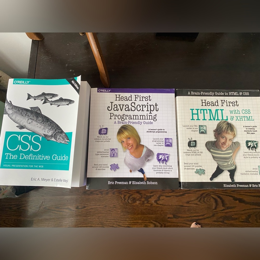 CSS The Definitive Guide by Eric A Meyer, O'Reilly, Head First HTML JavaScript